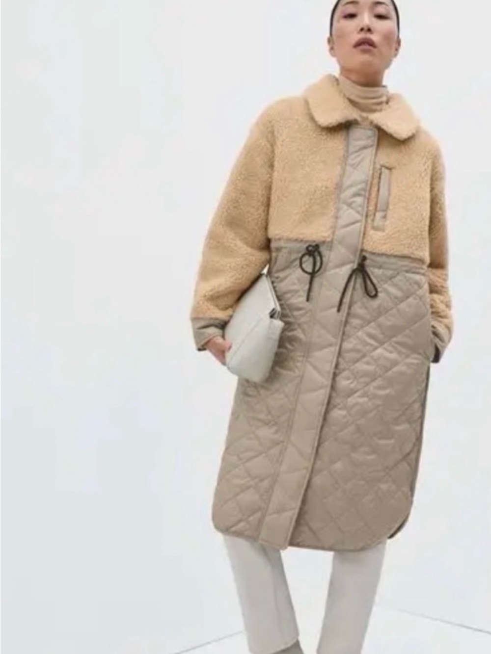 Everlane Quilted Teddy Sherpa Midi Coat XS